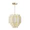 Hello Honey® 17.5" 4-Tier Capiz and Metal Chandelier